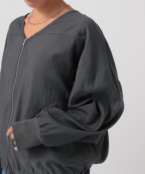 BAYFLOW（ベイフロー）の「シアーブルゾン（ブルゾン・レディース・グレイッシュベージュ/ピンク/チャコール・FREE）」の9枚目の写真