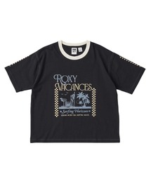 ROXY（ロキシー）の「MINI SEEKING MORE FU /ロキシーキッズリンガー半袖Tシャツ（Tシャツ/カットソー）」