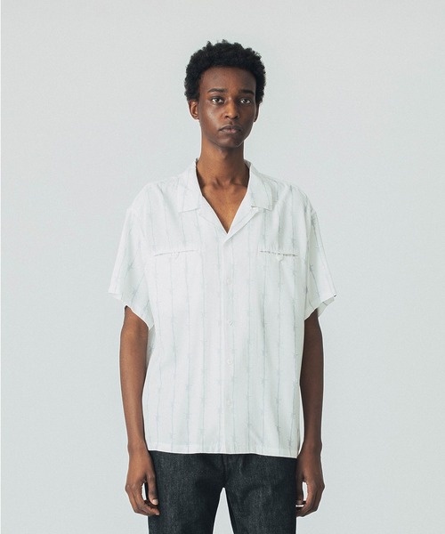 SILAS(サイラス)の「BARBED WIRE S/S OPEN COLLAR SHIRT(シャツ/ブラウス・メンズ・ブラック/ホワイト・M/L)」の4枚目の写真