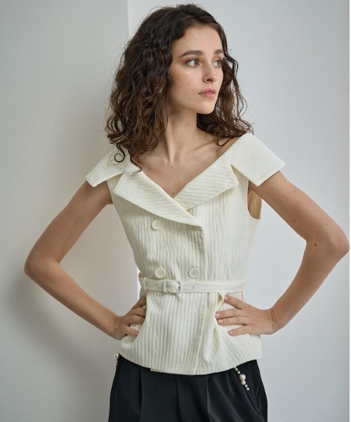 ERADIE（エラディエ） オフショルダーワイドカラー Off-shoulder wide collar TOP オフショルワイドカラーTOP