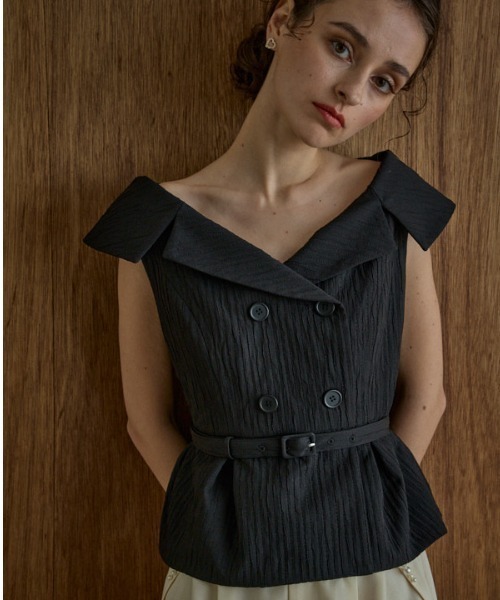 ERADIE（エラディエ） オフショルダーワイドカラー Off-shoulder wide collar TOP オフショルワイドカラーTOP