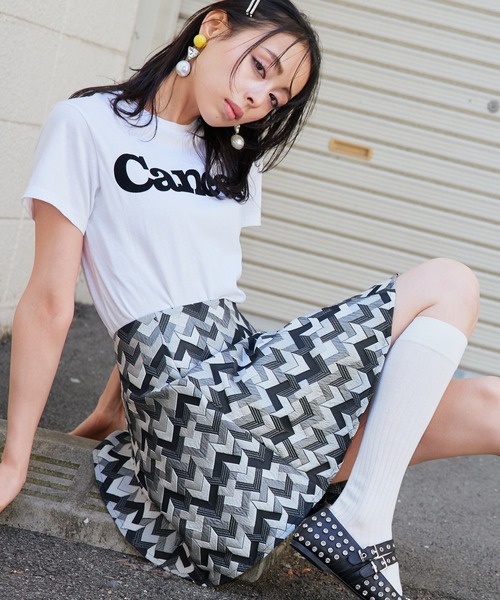 Narcissus（ナルシス）の「ジャガードフレアミニスカート（スカート・レディース・ピンク/ホワイト・FREE）」の2枚目の写真