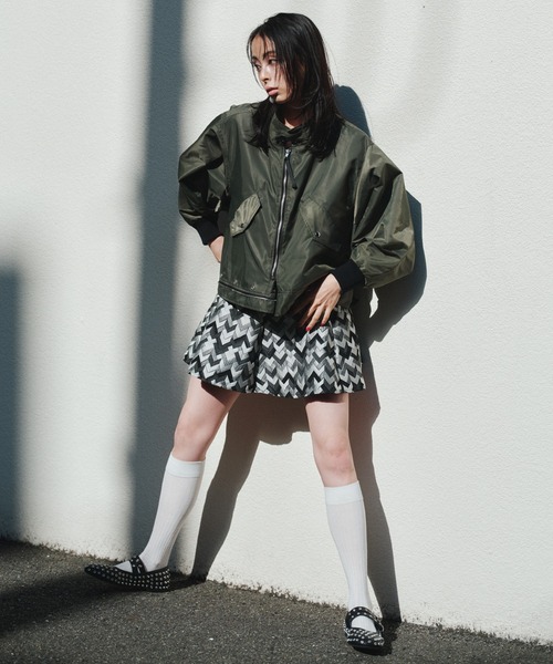 Narcissus（ナルシス）の「ジャガードフレアミニスカート（スカート・レディース・ピンク/ホワイト・FREE）」の5枚目の写真