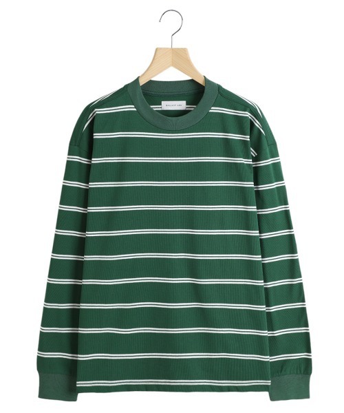 BALLAST ARK（バラストアーク）の「BALLAST ARK / バラストアーク：ORGANIC COTTON BORDER L/S TEE：BA11-T001[AST]（Tシャツ/カットソー・メンズ・グリーン系その他/ホワイト×ネイビー・M/L）」の2枚目の写真