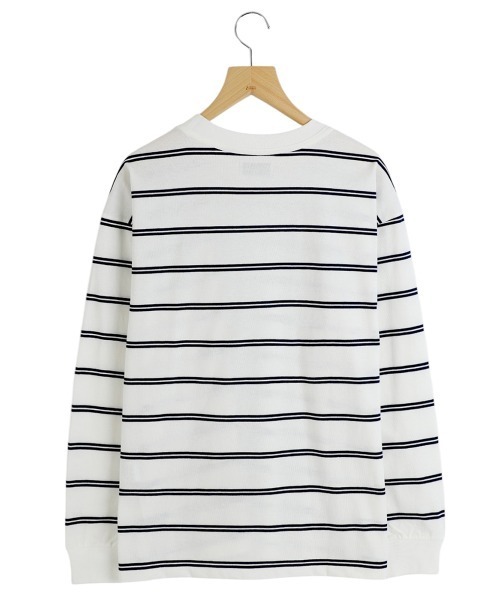 BALLAST ARK（バラストアーク）の「BALLAST ARK / バラストアーク：ORGANIC COTTON BORDER L/S TEE：BA11-T001[AST]（Tシャツ/カットソー・メンズ・グリーン系その他/ホワイト×ネイビー・M/L）」の5枚目の写真