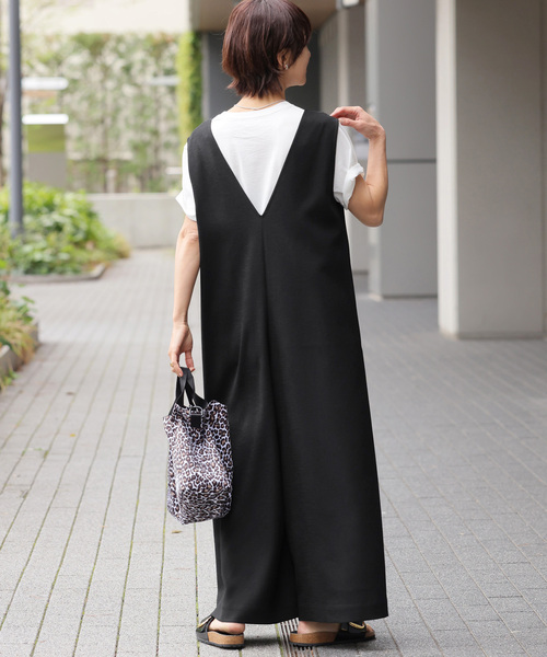 JOURNAL STANDARD relume（ジャーナルスタンダード　レリューム）の「【MULTI FUNC+】UVカット / 接触冷感 / ストレッチ オールインワン（サロペット/オーバーオール・レディース・ブラック/カーキ/ベージュ・36/38）」の7枚目の写真