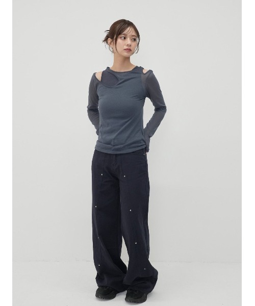 ユニーク カーブデニムパンツ ジーンズ（デニムパンツ）｜Enewd