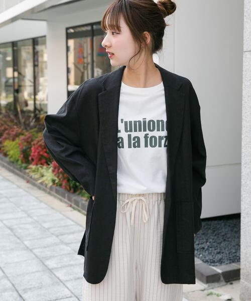 ITEMS URBANRESEARCH(アイテムズ アーバンリサーチ)の「リネンレーヨンジャケット(その他アウター・レディース・ブラック/ライトベージュ/ブラウン系その他・FREE)」の12枚目の写真