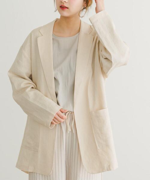 ITEMS URBANRESEARCH(アイテムズ アーバンリサーチ)の「リネンレーヨンジャケット(その他アウター・レディース・ブラック/ライトベージュ/ブラウン系その他・FREE)」の16枚目の写真