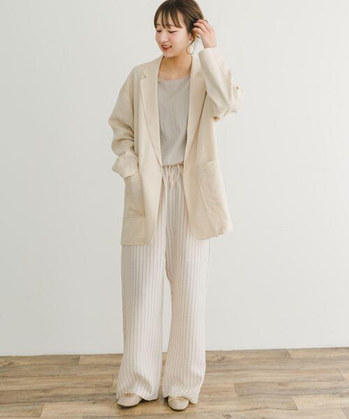 ITEMS URBANRESEARCH(アイテムズ アーバンリサーチ)の「リネンレーヨンジャケット(その他アウター・レディース・ブラック/ライトベージュ/ブラウン系その他・FREE)」の19枚目の写真