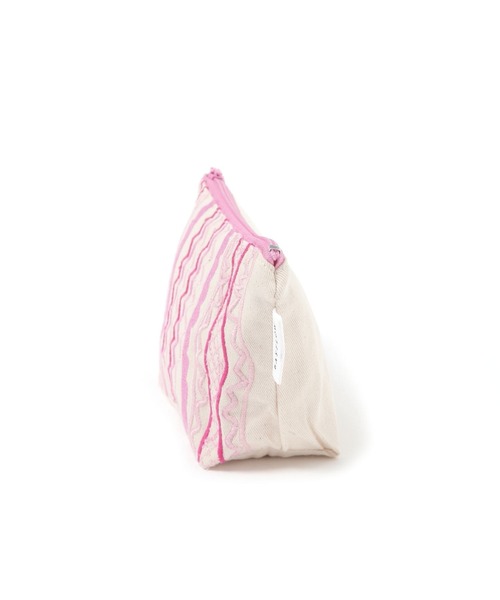 BAYFLOW(ベイフロー)の「BFキャンバスエンブロポーチ(ポーチ・レディース・ピンク/ブルー・0)」の5枚目の写真