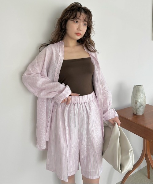 Mila Owen（ミラオーウェン）の「フレンチリネンウエストゴムショート