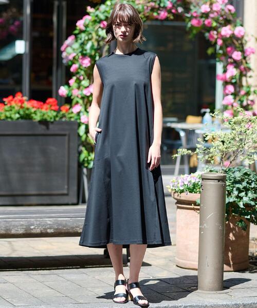 DRESSTERIOR(ドレステリア)の「【ポケットあり/接触冷感/抗菌防臭/消臭】アイスクリアコットンワンピース(ワンピース・レディース・ブラック/ライトブルー/オレンジ・34/36/38)」の7枚目の写真