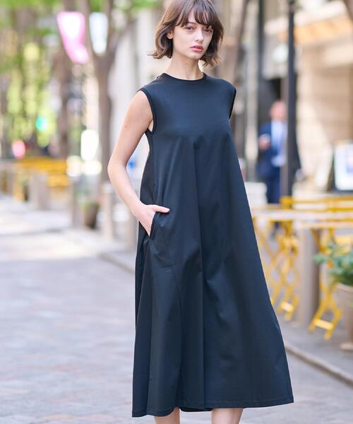 DRESSTERIOR(ドレステリア)の「【ポケットあり/接触冷感/抗菌防臭/消臭】アイスクリアコットンワンピース(ワンピース・レディース・ブラック/ライトブルー/オレンジ・34/36/38)」の9枚目の写真