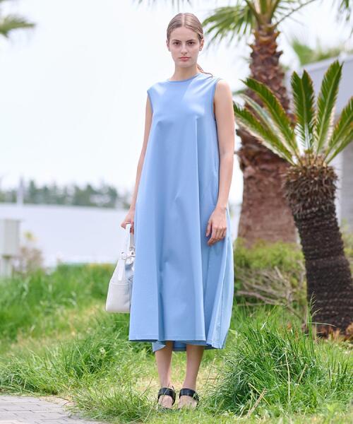 DRESSTERIOR(ドレステリア)の「【ポケットあり/接触冷感/抗菌防臭/消臭】アイスクリアコットンワンピース(ワンピース・レディース・ブラック/ライトブルー/オレンジ・34/36/38)」の19枚目の写真