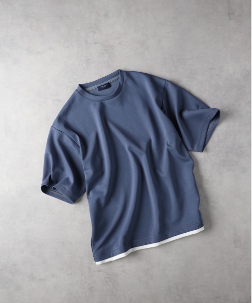 BACK NUMBER(バックナンバー)の「BACK NUMBER(バックナンバー)【メンズ】裾フェイクレイヤードTシャツ(Tシャツ/カットソー・メンズ・ベージュ/ブルー/ブラック・M/XL/L)」の3枚目の写真