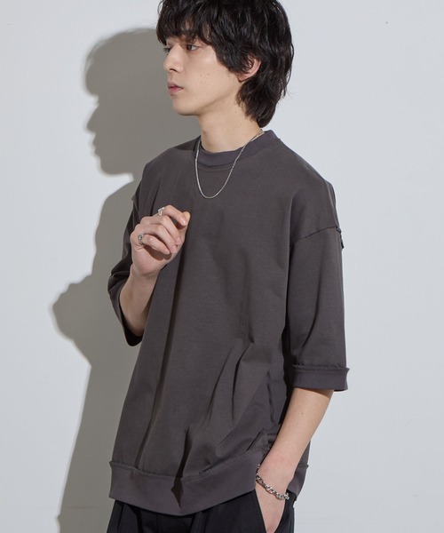 SLICK(スリック)の「【SLICK/スリック】Heavy Weight Cut Off Ribed T-shirt / ヘビーウェイトカットオフTシャツ/オーバーサイズ シルエット / ヘビーウェイト(Tシャツ/カットソー・メンズ・スミクロ/ブラック/ヘザーグレー・1/2/3)」の21枚目の写真