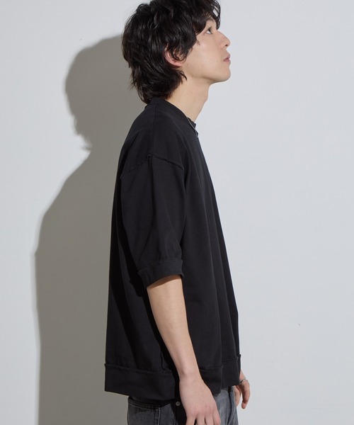 SLICK(スリック)の「【SLICK/スリック】Heavy Weight Cut Off Ribed T-shirt / ヘビーウェイトカットオフTシャツ/オーバーサイズ シルエット / ヘビーウェイト(Tシャツ/カットソー・メンズ・スミクロ/ブラック/ヘザーグレー・1/2/3)」の6枚目の写真