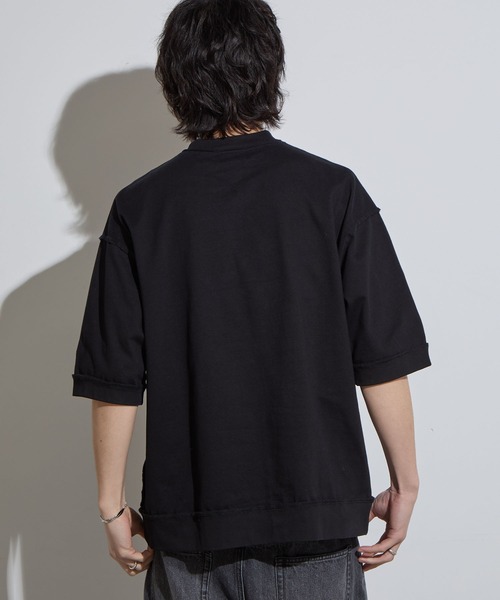 SLICK(スリック)の「【SLICK/スリック】Heavy Weight Cut Off Ribed T-shirt / ヘビーウェイトカットオフTシャツ/オーバーサイズ シルエット / ヘビーウェイト(Tシャツ/カットソー・メンズ・スミクロ/ブラック/ヘザーグレー・1/2/3)」の7枚目の写真