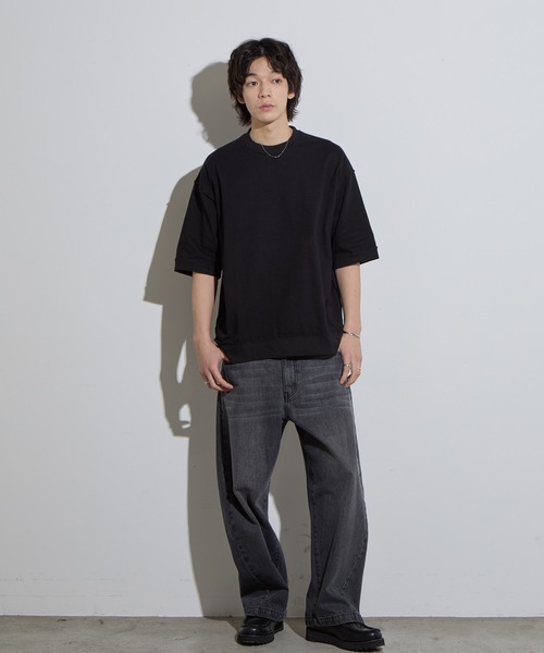 SLICK(スリック)の「【SLICK/スリック】Heavy Weight Cut Off Ribed T-shirt / ヘビーウェイトカットオフTシャツ/オーバーサイズ シルエット / ヘビーウェイト(Tシャツ/カットソー・メンズ・スミクロ/ブラック/ヘザーグレー・1/2/3)」の8枚目の写真