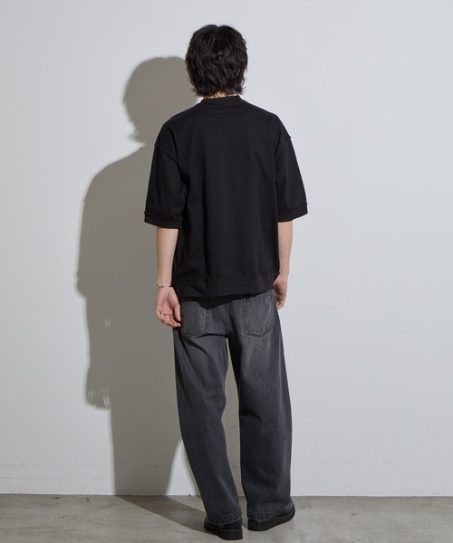 SLICK(スリック)の「【SLICK/スリック】Heavy Weight Cut Off Ribed T-shirt / ヘビーウェイトカットオフTシャツ/オーバーサイズ シルエット / ヘビーウェイト(Tシャツ/カットソー・メンズ・スミクロ/ブラック/ヘザーグレー・1/2/3)」の10枚目の写真