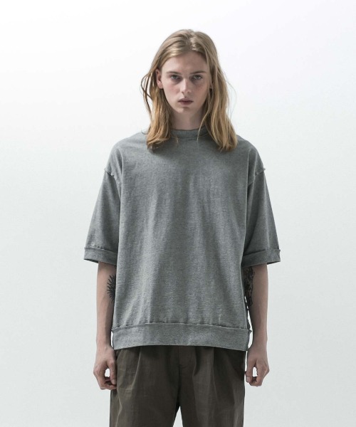 SLICK(スリック)の「【SLICK/スリック】Heavy Weight Cut Off Ribed T-shirt / ヘビーウェイトカットオフTシャツ/オーバーサイズ シルエット / ヘビーウェイト(Tシャツ/カットソー・メンズ・スミクロ/ブラック/ヘザーグレー・1/2/3)」の17枚目の写真