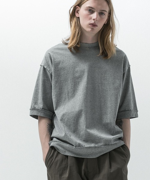 SLICK(スリック)の「【SLICK/スリック】Heavy Weight Cut Off Ribed T-shirt / ヘビーウェイトカットオフTシャツ/オーバーサイズ シルエット / ヘビーウェイト(Tシャツ/カットソー・メンズ・スミクロ/ブラック/ヘザーグレー・1/2/3)」の11枚目の写真