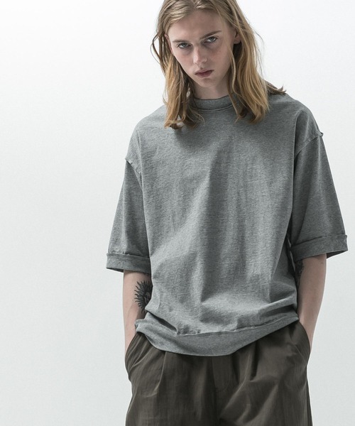 SLICK(スリック)の「【SLICK/スリック】Heavy Weight Cut Off Ribed T-shirt / ヘビーウェイトカットオフTシャツ/オーバーサイズ シルエット / ヘビーウェイト(Tシャツ/カットソー・メンズ・スミクロ/ブラック/ヘザーグレー・1/2/3)」の12枚目の写真