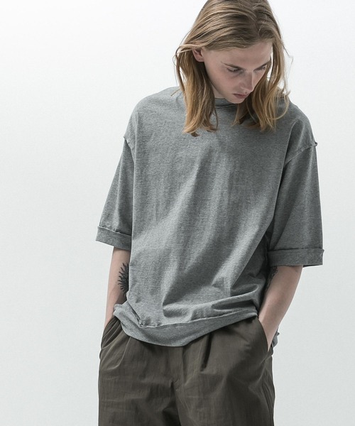 SLICK(スリック)の「【SLICK/スリック】Heavy Weight Cut Off Ribed T-shirt / ヘビーウェイトカットオフTシャツ/オーバーサイズ シルエット / ヘビーウェイト(Tシャツ/カットソー・メンズ・スミクロ/ブラック/ヘザーグレー・1/2/3)」の13枚目の写真