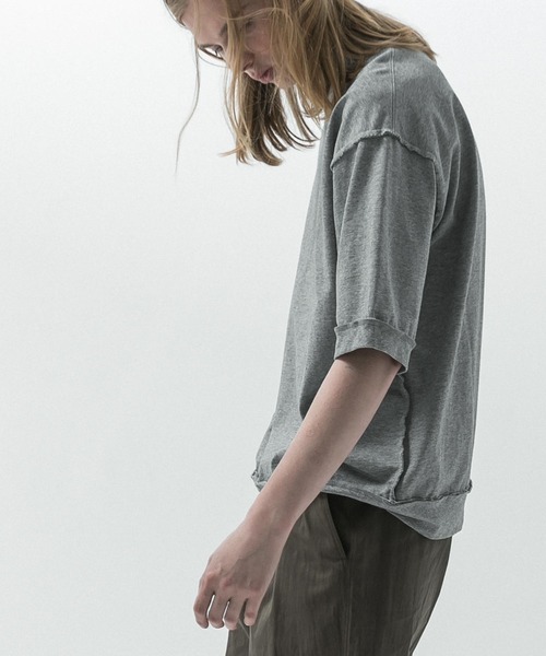 SLICK(スリック)の「【SLICK/スリック】Heavy Weight Cut Off Ribed T-shirt / ヘビーウェイトカットオフTシャツ/オーバーサイズ シルエット / ヘビーウェイト(Tシャツ/カットソー・メンズ・スミクロ/ブラック/ヘザーグレー・1/2/3)」の14枚目の写真