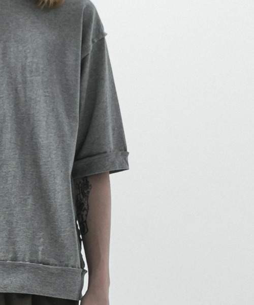 SLICK(スリック)の「【SLICK/スリック】Heavy Weight Cut Off Ribed T-shirt / ヘビーウェイトカットオフTシャツ/オーバーサイズ シルエット / ヘビーウェイト(Tシャツ/カットソー・メンズ・スミクロ/ブラック/ヘザーグレー・1/2/3)」の16枚目の写真