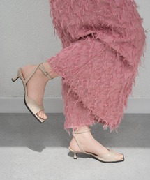 MAMIAN | スクエアトゥ ストラップサンダル (5.0cmヒール)(サンダル)