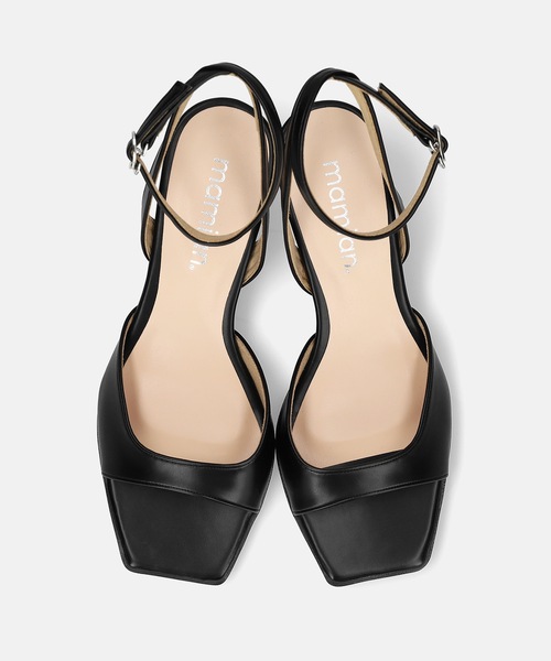 MAMIAN（マミアン）の「スクエアトゥ ストラップサンダル (5.0cmヒール)（サンダル・レディース・ブラック/グレイッシュベージュ/ホワイトゴールド・L/M/S/LL）」の5枚目の写真