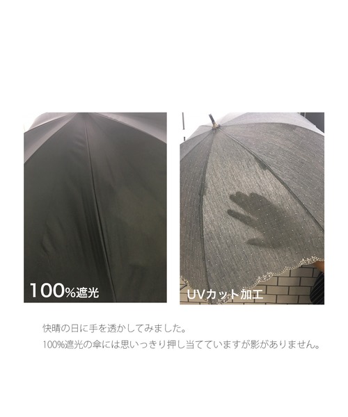 utatane（ウタタネ）の「折りたたみ日傘 完全遮光100％ 晴雨兼用 北欧色シャンブレー リングハンドル（内ストラップ付）（折りたたみ傘・レディース・ワイン/グリーン/レッド/イエロー・FREE）」の20枚目の写真