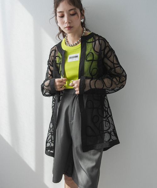 bohmal（ボマール）の「コード刺繍メッシュチュニックカーデ（カーディガン/ボレロ・レディース・アイボリー/ブラック・FREE）」の13枚目の写真