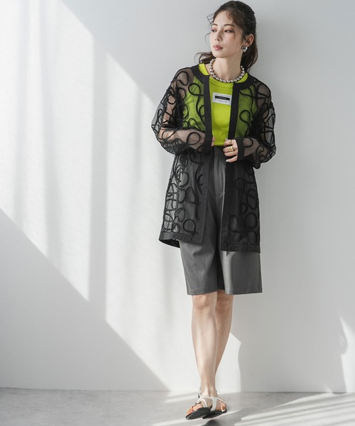 bohmal（ボマール）の「コード刺繍メッシュチュニックカーデ（カーディガン/ボレロ・レディース・アイボリー/ブラック・FREE）」の15枚目の写真