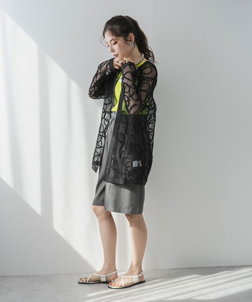 bohmal（ボマール）の「コード刺繍メッシュチュニックカーデ（カーディガン/ボレロ・レディース・アイボリー/ブラック・FREE）」の16枚目の写真