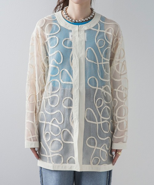 bohmal（ボマール）の「コード刺繍メッシュチュニックカーデ（カーディガン/ボレロ・レディース・アイボリー/ブラック・FREE）」の22枚目の写真