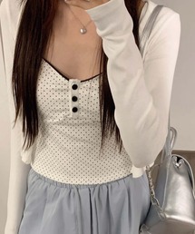aimoha | ドット柄ボタン付きキャミソール(キャミソール)