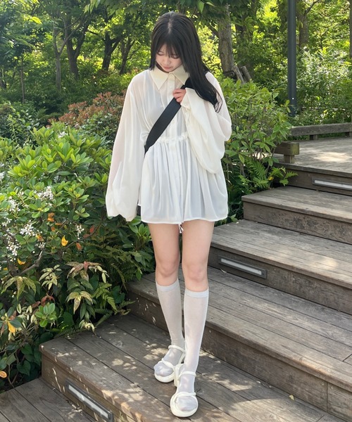 mellowneon（メロウネオン）の「クロスストラップミュールサンダル（サンダル・レディース・アイボリー/ブラック・SMALL/MEDIUM/LARGE）」の18枚目の写真