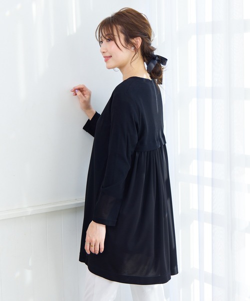 極美品✨ローズティアラ　パールボタン　カーディガン　ブラック　大きいサイズ　50 セール】【大人気追加/コットン100%/手洗いOK】ペプラム