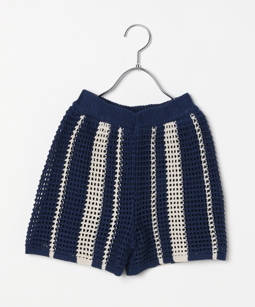 LEPSIM（レプシィム）の「【KIDS】配色ラインニットショートパンツ　451660（その他パンツ・キッズ・アイボリー/ネイビー・140/120）」の2枚目の写真
