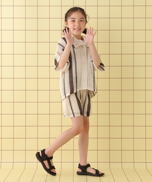 LEPSIM（レプシィム）の「【KIDS】配色ラインニットショートパンツ　451660（その他パンツ・キッズ・アイボリー/ネイビー・140/120）」の4枚目の写真