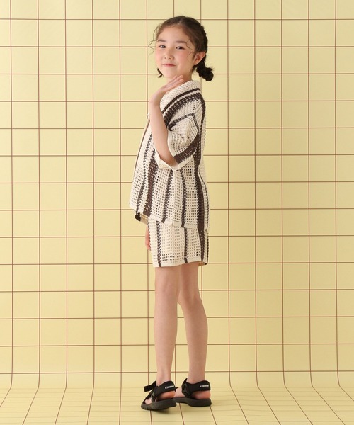 LEPSIM（レプシィム）の「【KIDS】配色ラインニットショートパンツ　451660（その他パンツ・キッズ・アイボリー/ネイビー・140/120）」の5枚目の写真