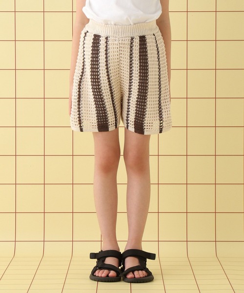 LEPSIM（レプシィム）の「【KIDS】配色ラインニットショートパンツ　451660（その他パンツ・キッズ・アイボリー/ネイビー・140/120）」の6枚目の写真