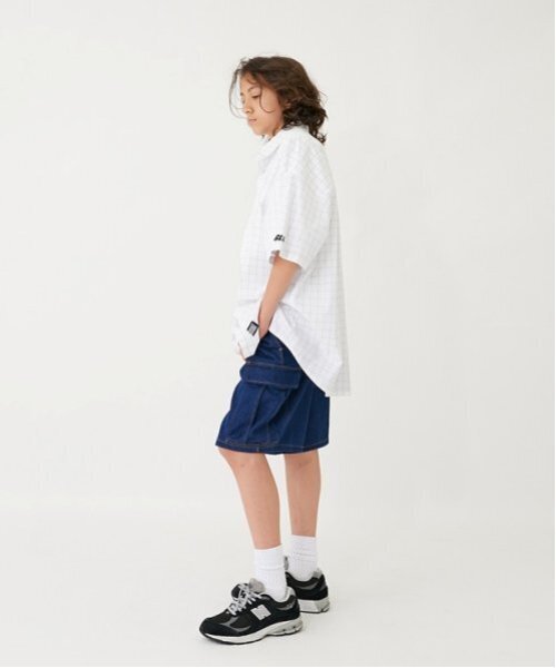 GLAZOS（グラソス）の「【大人向けサイズあり】【FORGETNEVER】チェック半袖シャツ_GLSW（シャツ/ブラウス・キッズ・ブルー/ブラック/ホワイト・LL/S/M/L）」の22枚目の写真