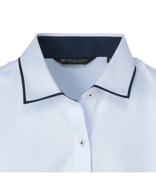 TOKYO SHIRTS(トウキョウシャツ)の「【透け防止】 形態安定ノーアイロン ワイド 7分袖ビジネスワイシャツ(ビジネスシャツ・レディース・サックスブルー・XL/S/M/L/LL/XS)」の3枚目の写真