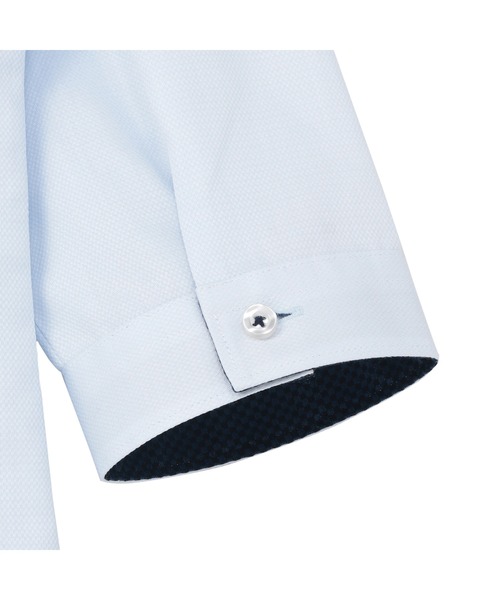 TOKYO SHIRTS(トウキョウシャツ)の「【透け防止】 形態安定ノーアイロン ワイド 7分袖ビジネスワイシャツ(ビジネスシャツ・レディース・サックスブルー・XL/S/M/L/LL/XS)」の4枚目の写真