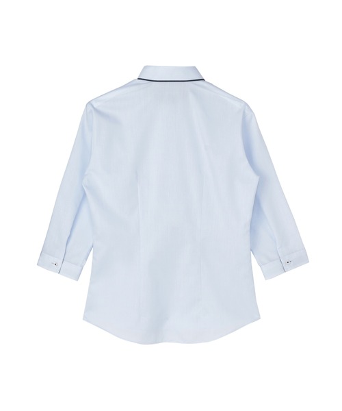 TOKYO SHIRTS(トウキョウシャツ)の「【透け防止】 形態安定ノーアイロン ワイド 7分袖ビジネスワイシャツ(ビジネスシャツ・レディース・サックスブルー・XL/S/M/L/LL/XS)」の2枚目の写真