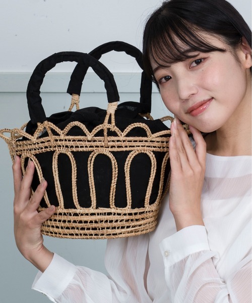 セール】【TARANGO】手編み インナー付き かごバッグ